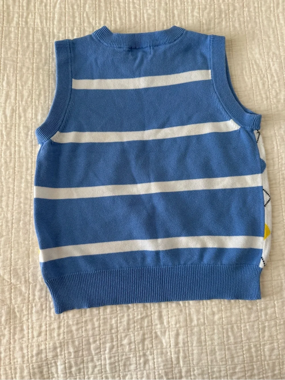 The Children's Place Blue & Yellow Argyle Sweater Vest - Kids size 5/6